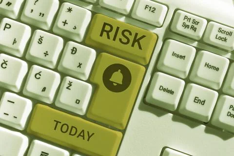 Text caption presenting Risk. Concept meaning implies future uncertainty about Stock Photos