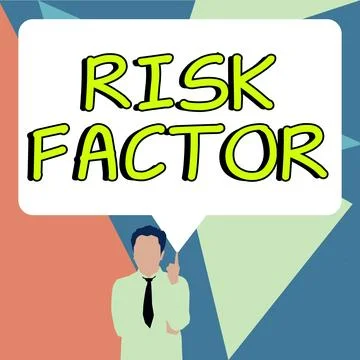 Text caption presenting Risk Factor. Concept meaning Something that rises the Illustrazione stock