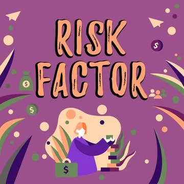 Text caption presenting Risk Factor. Business idea Something that rises the Illustrazione stock