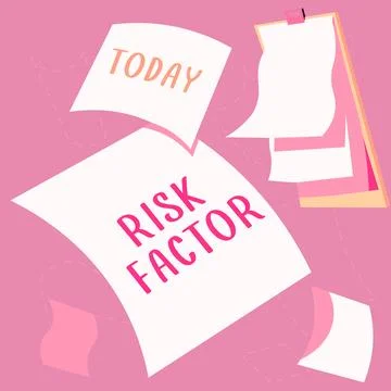 Text caption presenting Risk Factor. Word Written on Something that rises the Illustrazione stock