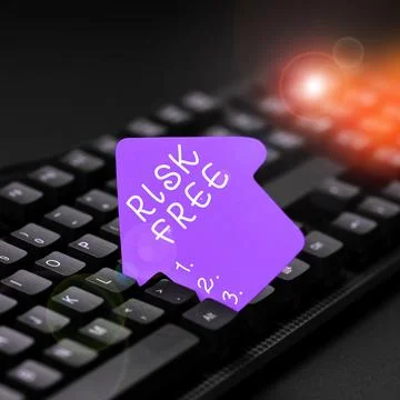 Text caption presenting Risk Free. Internet Concept used to describe something Stock Photos