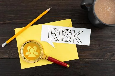 Text caption presenting Risk, Internet Concept implies future uncertainty abo Stock Photos