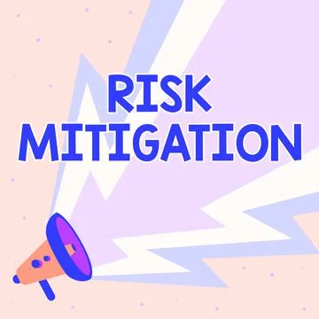 Text caption presenting Risk Mitigation. Business showcase strategy to prepare Illustration