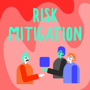 Text caption presenting Risk Mitigation. Internet Concept strategy to prepare Stock Illustration