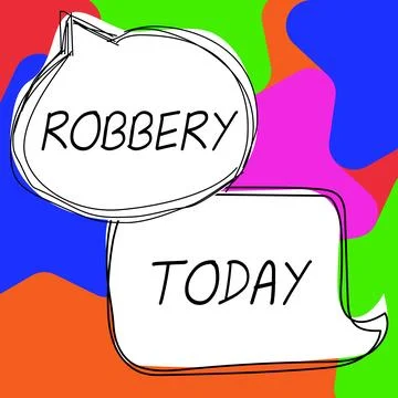 Text caption presenting Robbery. Internet Concept the action of taking property Stock Illustration