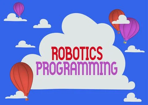 Text caption presenting Robotics Programming. Business showcase software that 스톡 일러스트