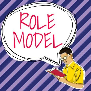 Text caption presenting Role Model. Conceptual photo a person looked to by Illustrazione stock