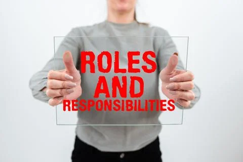 Text caption presenting Roles And Responsibilities. Internet Concept Business Stock Photos