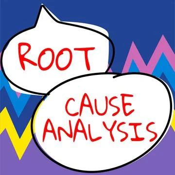 Text caption presenting Root Cause Analysis. Business overview Method of Problem イラスト素材