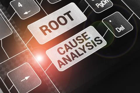 Text caption presenting Root Cause Analysis. Word for Method of Problem Solving Stock Photos