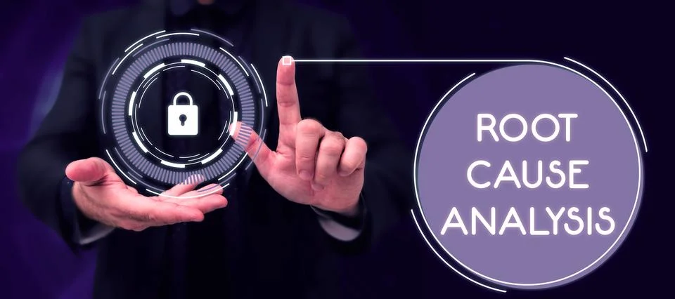 Text caption presenting Root Cause Analysis. Business approach Method of Problem Stock Photos