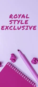 Text caption presenting Royal Style Exclusive. Business idea fashion by which Stock Photos