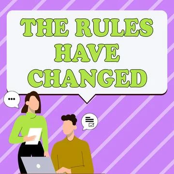 Text caption presenting The Rules Have Changed. Business approach the agreement Illustration