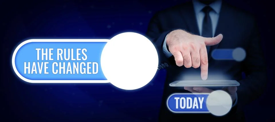 Text caption presenting The Rules Have Changed. Business idea the agreement or Stock Photos