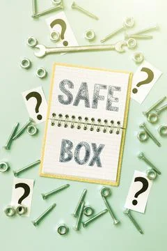 Text caption presenting Safe Box. Business concept A small structure where you Stockfoto's