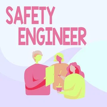 Text caption presenting Safety Engineer. Concept meaning person who inspects all Stock Illustration