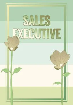 Text caption presenting Sales Executive. Word for responsible for the overall Stock Illustration