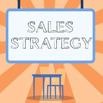 Text caption presenting Sales Strategy. Concept meaning Plan for reaching and Stock Illustration