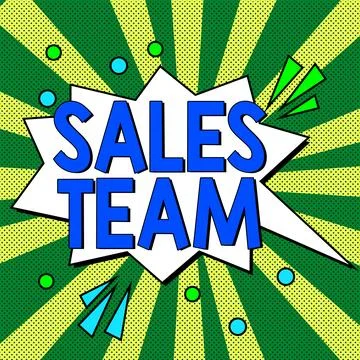 Text caption presenting Sales Team. Word for they are responsible for of selling Illustrazione stock