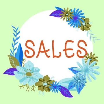 Text caption presenting Sales. Word Written on exchange of commodity for money Stock Illustration