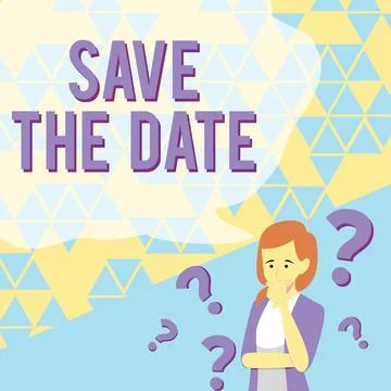 Text caption presenting Save The Date. Word for Systematized events Scheduled Illustrazione stock
