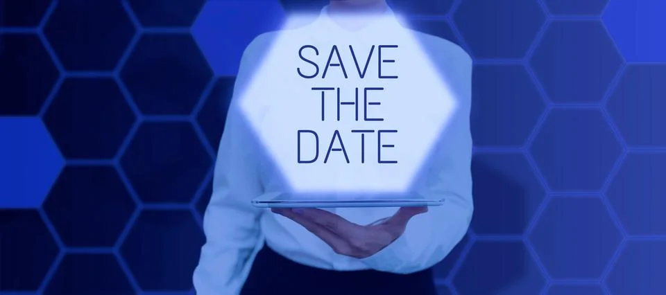 Text caption presenting Save The Date. Business showcase Systematized events Stock-Fotos