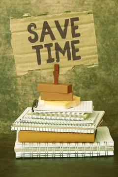 Text caption presenting Save Time. Word Written on to do something more Foto stock