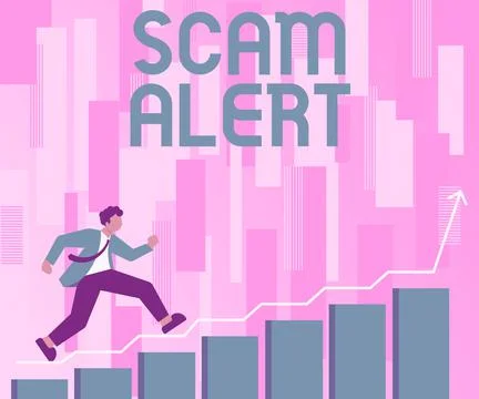 Text caption presenting Scam Alert. Business showcase warning someone about Stock Illustration