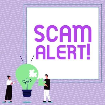 Text caption presenting Scam Alert. Business idea warning someone about scheme Stock Illustration