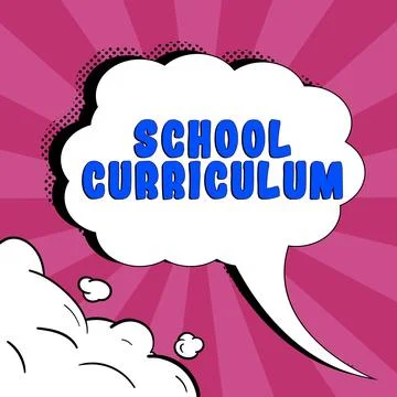 Text caption presenting School Curriculum. Concept meaning designed to provide イラスト素材