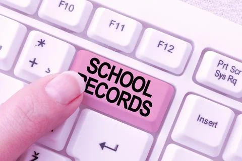 Text caption presenting School Records. Conceptual photo Information that is Foto stock