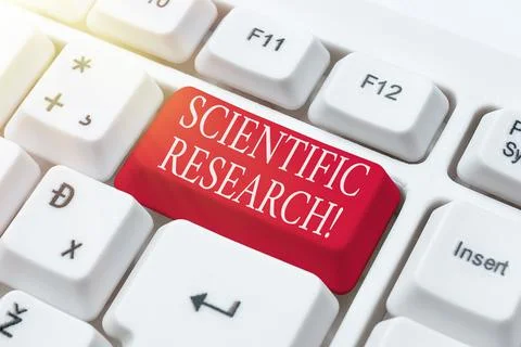 Text caption presenting Scientific Research. Conceptual photo methodical study Stock Photos