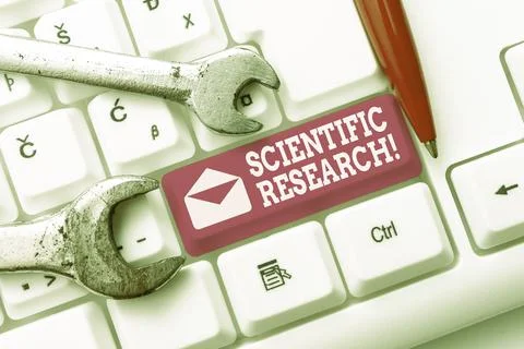 Text caption presenting Scientific Research. Word Written on methodical study to Stock Photos