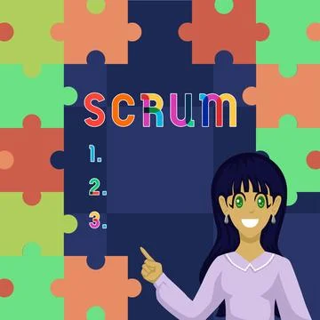 Text caption presenting Scrum. Business approach handwriting as distinct from Stock Illustration