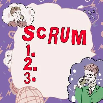 Text caption presenting Scrum. Business idea handwriting as distinct from print Stock Illustration