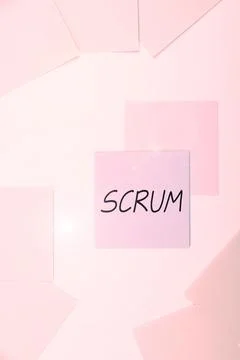 Text caption presenting Scrum. Business showcase handwriting as distinct from Foto stock