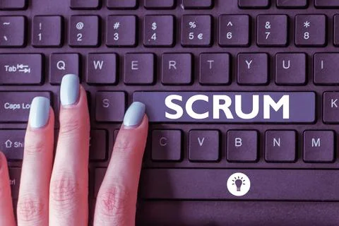 Text caption presenting Scrum. Business concept handwriting as distinct from Foto stock