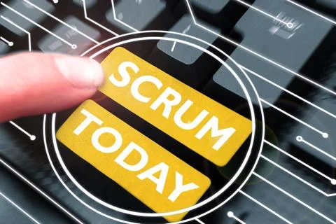Text caption presenting Scrum. Internet Concept handwriting as distinct from Foto stock