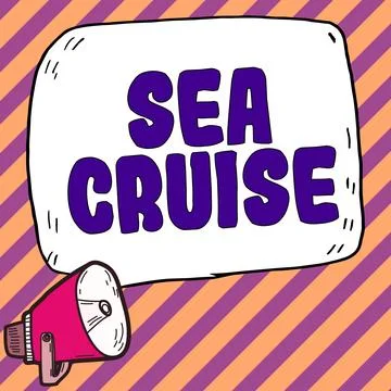 Text caption presenting Sea Cruise. Business idea a voyage on a ship or boat Stock-Illustration