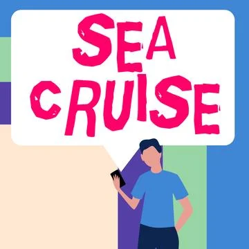 Text caption presenting Sea Cruise. Internet Concept a voyage on a ship or boat イラスト素材