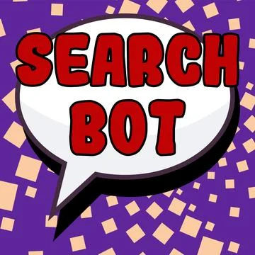Text caption presenting Search Bot. Internet Concept a program that runs Ilustración de archivo