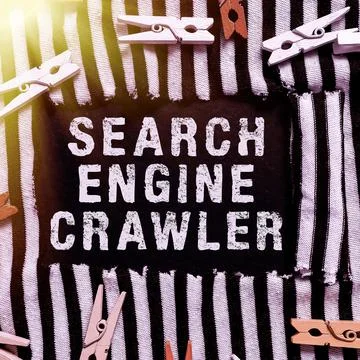 Text caption presenting Search Engine Crawler. Concept meaning program or 写真素材