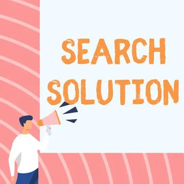 Text caption presenting Search Solution. Concept meaning finding the appropriate Illustrazione stock