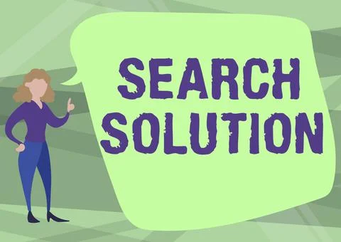Text caption presenting Search Solution. Business approach an action or process Stock Illustration