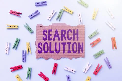 Text caption presenting Search Solution. Concept meaning an action or process of Stock Photos