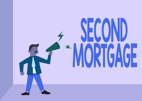 Text caption presenting Second Mortgage. Business approach lien on property Ilustración de archivo