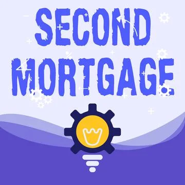 Text caption presenting Second Mortgage. Word for lien on property which is Ilustración de archivo