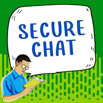Text caption presenting Secure Chat. Business showcase approach to protect Ilustración de archivo
