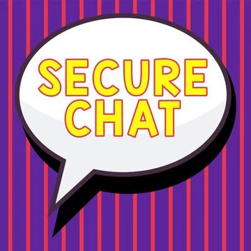 Text caption presenting Secure Chat. Business idea approach to protect messages Stock Illustration