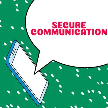 Text caption presenting Secure Communication. Word for preventing unauthorized Stock Illustration